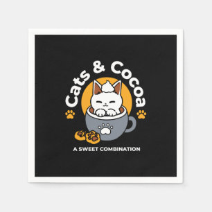 Tasse-Design für Ferien mit gemütlichen Cat- und P Serviette