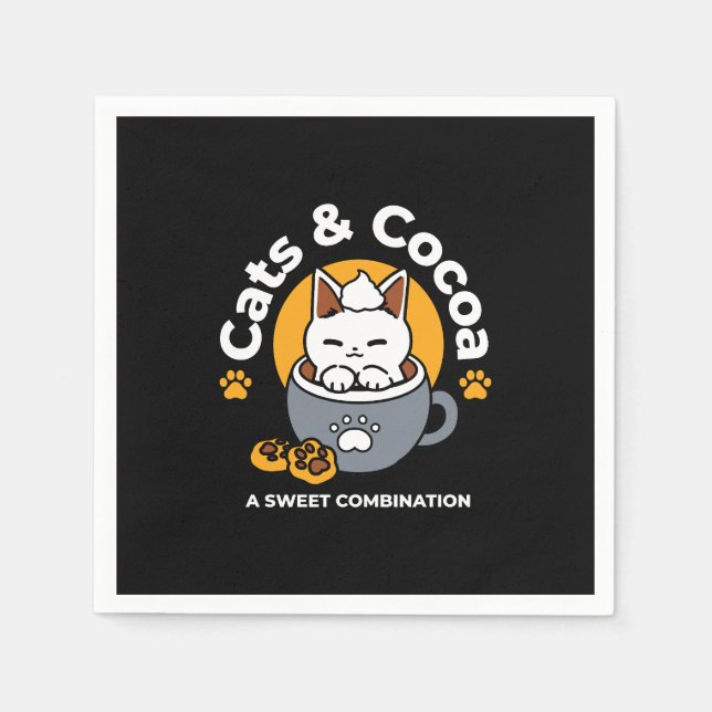 Tasse-Design für Ferien mit gemütlichen Cat- und P Serviette (Vorderseite)