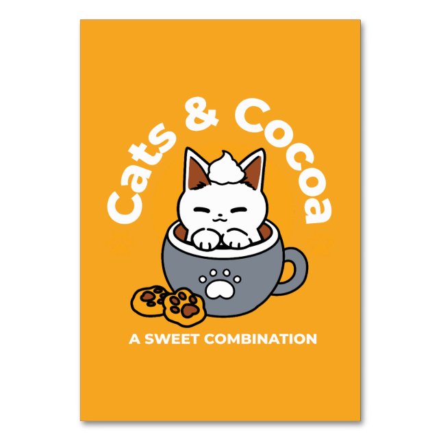 Tasse-Design für Ferien mit gemütlichen Cat- und P Tischnummer (Vorderseite)