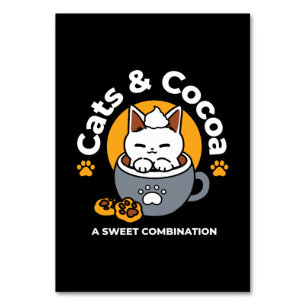 Tasse-Design für Ferien mit gemütlichen Cat- und P Tischnummer