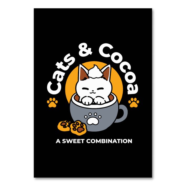 Tasse-Design für Ferien mit gemütlichen Cat- und P Tischnummer (Vorderseite)