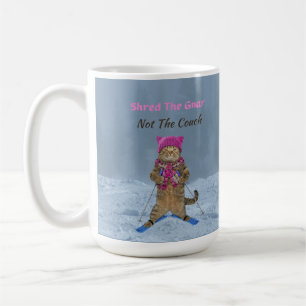 Tasse, die Gnar-Ski-Katze verschrottet Kaffeetasse