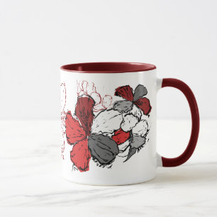 Tasse "Doodle Hibiskus" in Rot