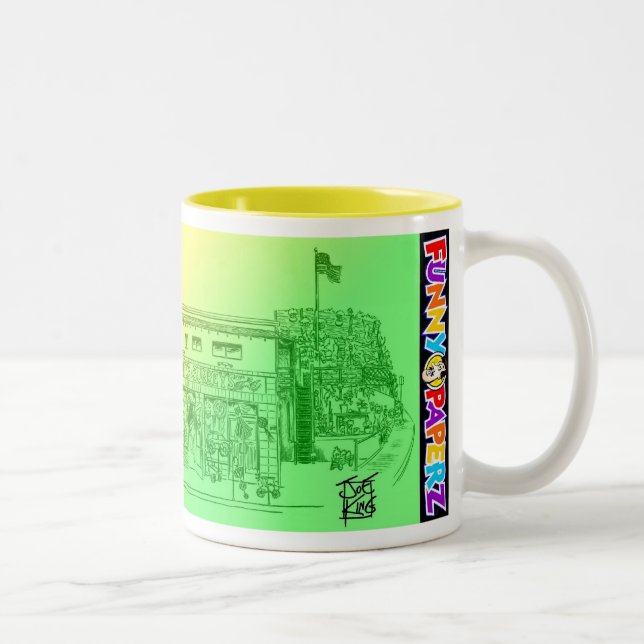 TASSE: "DRACHEN-GESCHÄFT " ZWEIFARBIGE TASSE (Rechts)