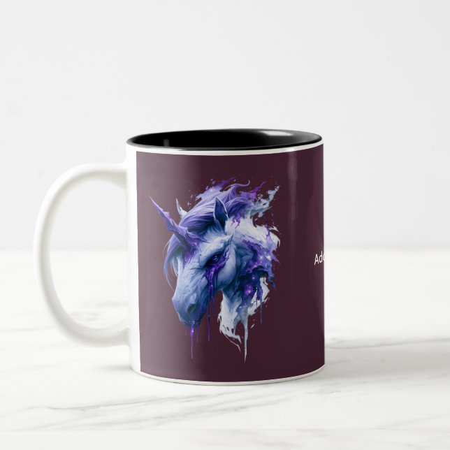 Tasse Dunkle Fantasy Einhorn Kaffee (Links)