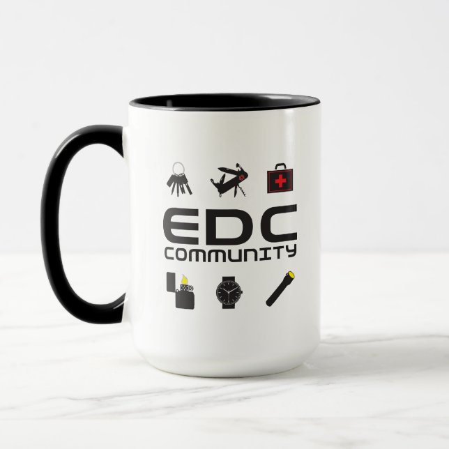 Tasse - EDCC-Logo in Schwarz mit Farben (Links)