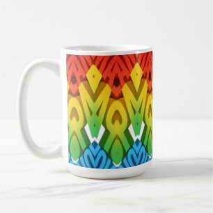 Tasse, Ein lebhaftes, farbenfrohes Zickzackmuster Kaffeetasse