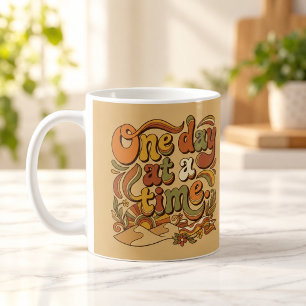 Tasse 'Einen Tag nach dem anderen Retro 70er Jahre