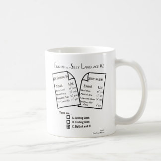 Tasse "Englisch als albernes Auflistung der
