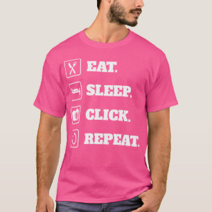 Tasse 'Essen Schlafen Klicken Wiederholen Fotograf T-Shirt
