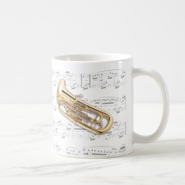 Tasse - Euphonium mit Blattmusik (Rechts)