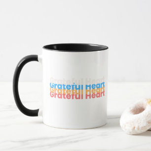 Tasse Farbenfrohe Typografie Dankbarkeit Herz