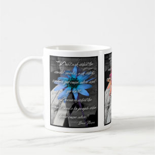 Tasse, Farbsonnenblumen, die Zitat "gehen, tun es Kaffeetasse