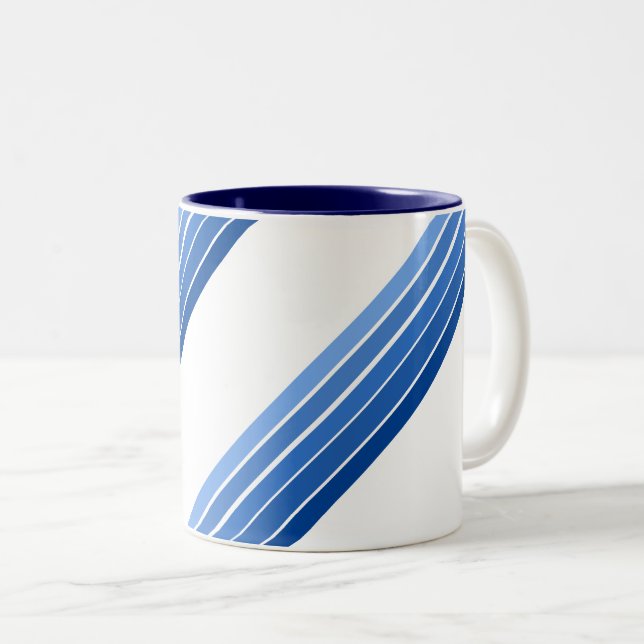 Tasse - Farbtöne der blauen diagonalen Streifen (VorderseiteRechts)