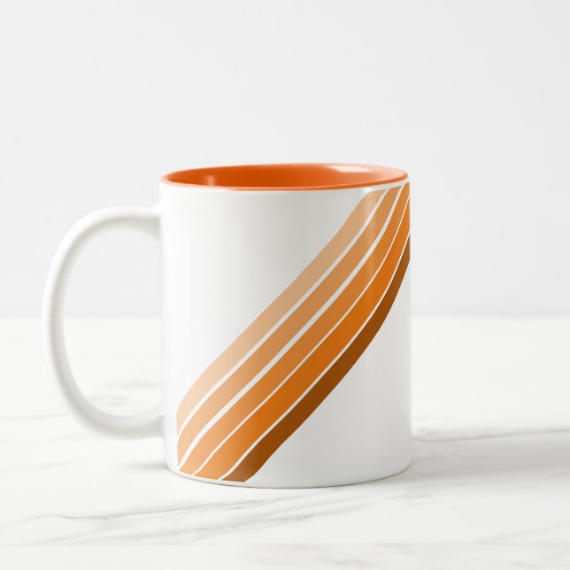 Tasse - Farbtöne der orangen diagonalen Streifen (Links)