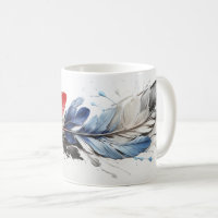 Tasse - Feder - Tricolor