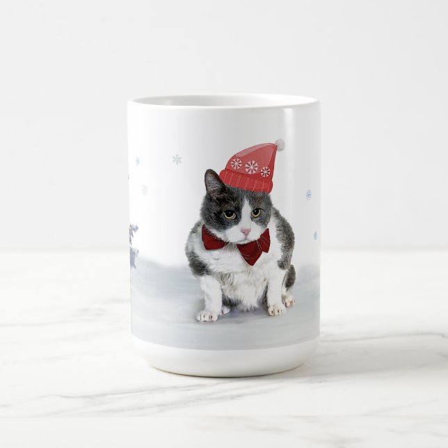 Tasse: Felix, die Miezekatze, im Januar Kaffeetasse (Mittel)