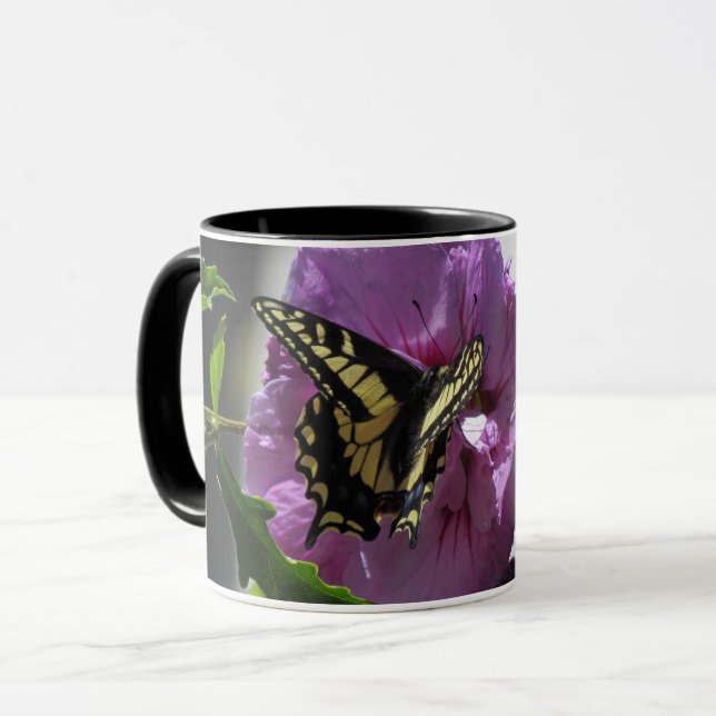 Tasse - Frack Schmetterling auf Blume (Vorderseite Links)