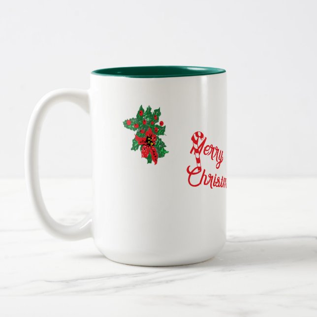 Tasse: Frohe Weihnachten Zweifarbige Tasse (Links)