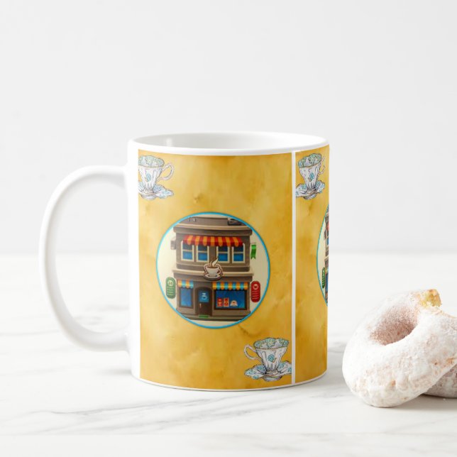 Tasse Frühstückskaffee (Mit Donut)