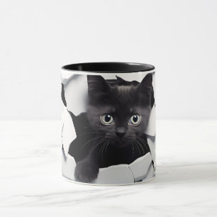 Tasse für 3D-Schwarze Katze