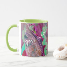 Tasse für Abstrakte digitale Kunst Trendy Pink Min