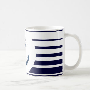 Tasse für Anker mit blauen und weißen Streifen