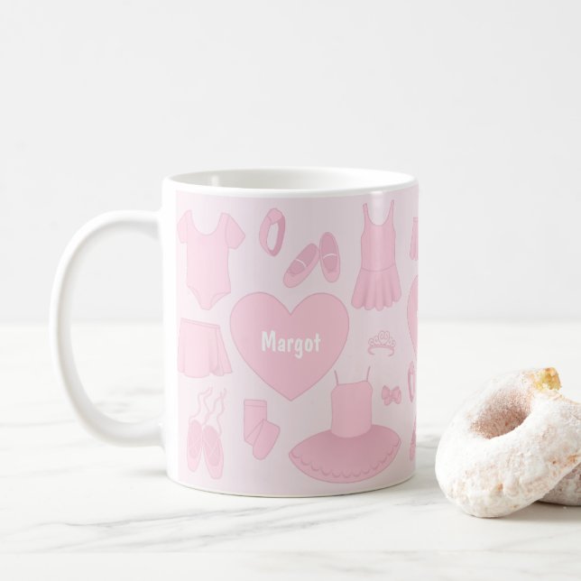 Tasse für Ballettkleidung - Rosa Hintergrund (Mit Donut)