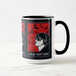 Tasse für benutzerdefinierte Text-Art-Deco-Musik