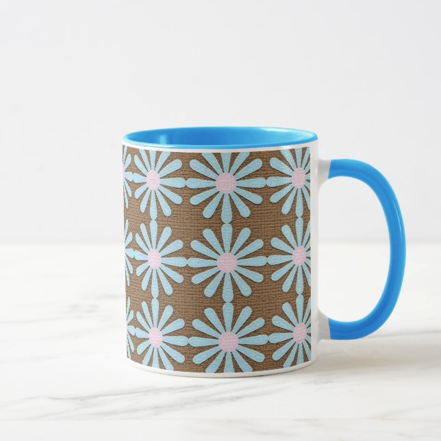 Tasse für Blue Pop Art Blume (Rechts)