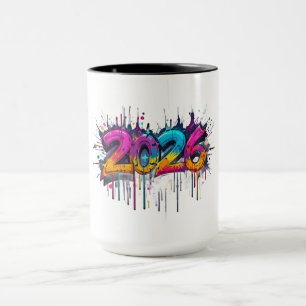 Tasse für das neue Jahr 2026 feiert das bevorstehe