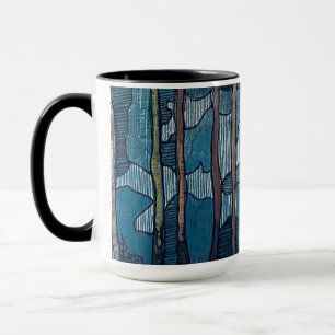 Tasse für den blauen und weißen Kaffee