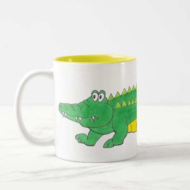 Tasse für den grünen und gelben Alligator (Links)