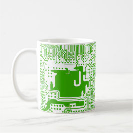 Tasse für die PC-Schaltung in Monogramm - grün