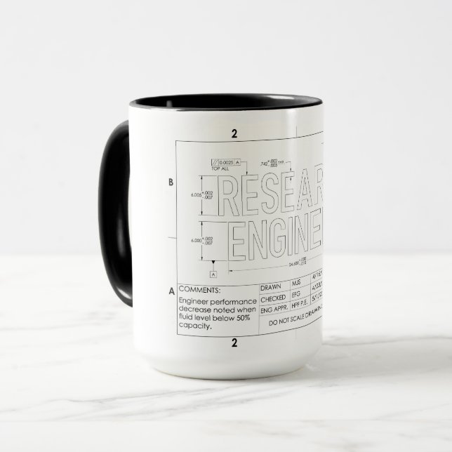Tasse für Forschungsingenieur (Vorderseite Links)