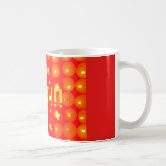 Tasse für Kaffee in Rot und Gelb (Rechts)