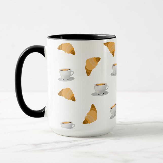 Tasse für Kaffee und Croissant (Links)