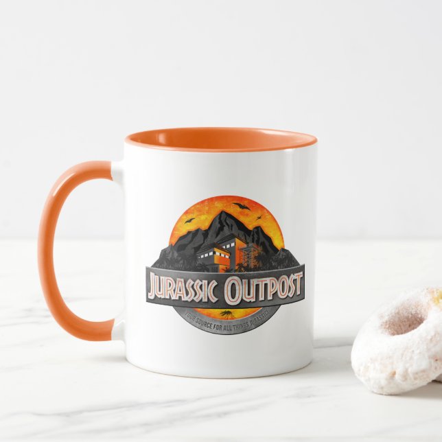 Tasse für klassisches Jurassisches Outpost-Logo (Mit Donut)