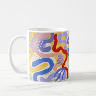 Tasse für künstlerischen Kaffee - Rot, Blau und Ge