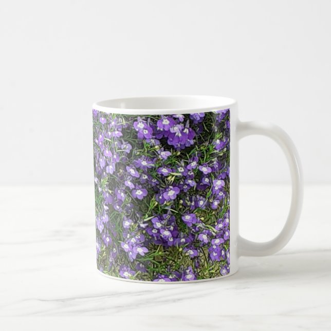 Tasse für lila Frühlingsblumen (Rechts)