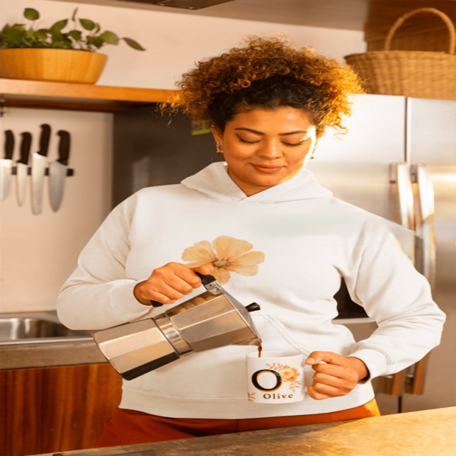 Tasse für Monogramm-Blumenmuster - Eleganter Buchs (Von Creator hochgeladen)