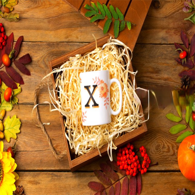 Tasse für Monogramm-Floral - Eleganter Letter X-wr (Von Creator hochgeladen)
