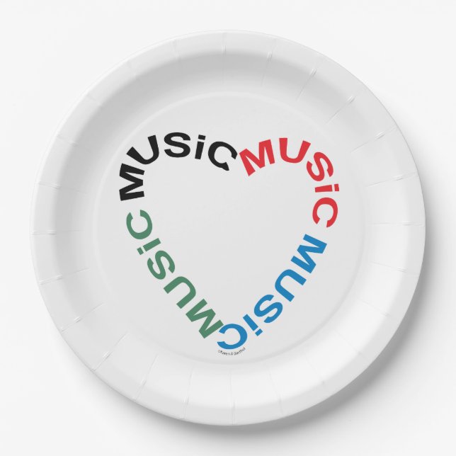 Tasse für Musiktext Pappteller (Vorderseite)