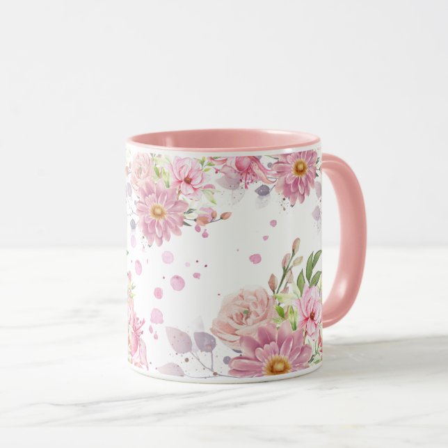 Tasse für niedliche Blumenverbreitung (VorderseiteRechts)
