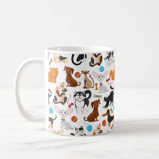 Tasse für niedliche Katzen und Hunde (Links)