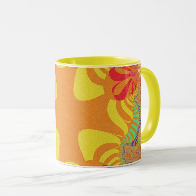 Tasse für Orangengelb-Cross-Kaffee (VorderseiteRechts)
