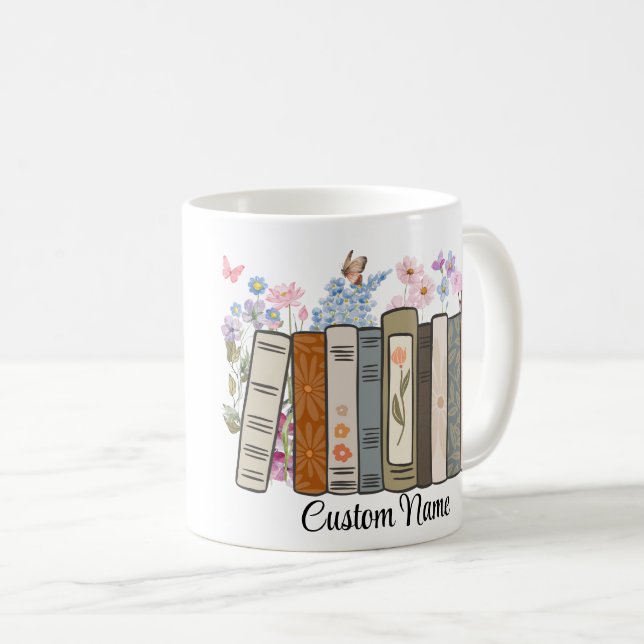 Tasse für personalisierte Blumenbücher, Geschenk f (VorderseiteRechts)