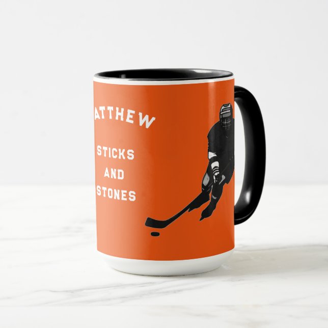 Tasse für personalisierte Hockey-Spieler (VorderseiteRechts)