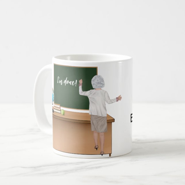 Tasse für personalisierte Lehrer zur Altersvorsorg (Vorderseite Links)