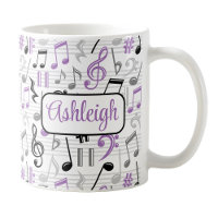 Tasse für personalisierte Lila Musik